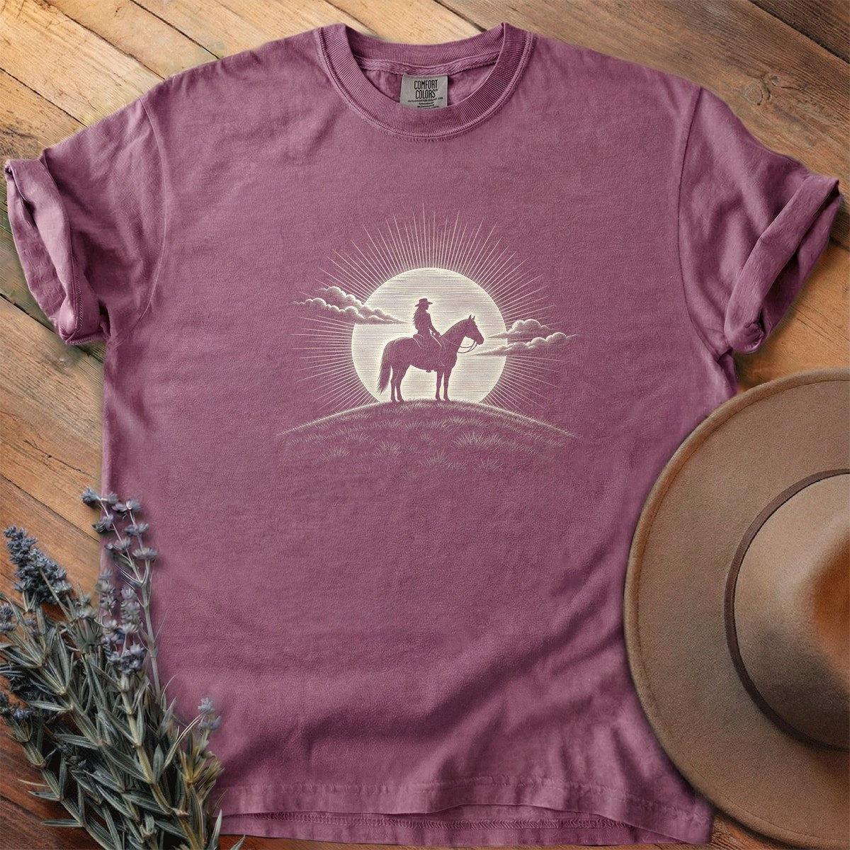 Rider into the sunset 5 T-Shirt - Horse Graphic Tee - Gift for Horse Lovers - Unisex