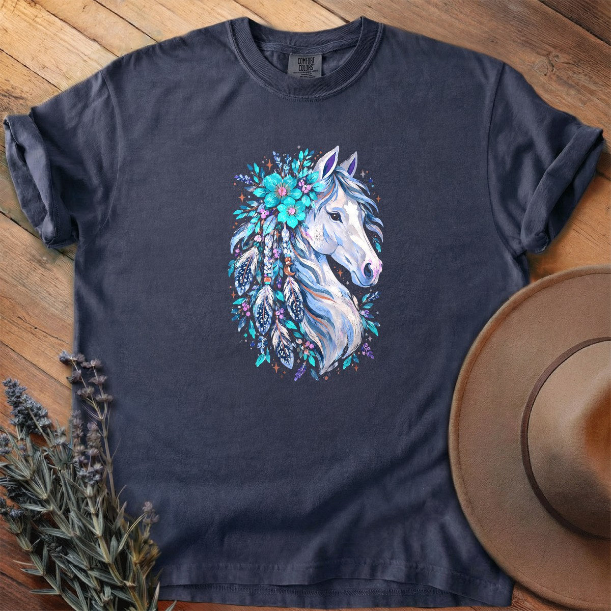 Her Spirit Wears Turquoise T-Shirt - Horse Graphic Tee - Gift for Horse Lovers - Unisex