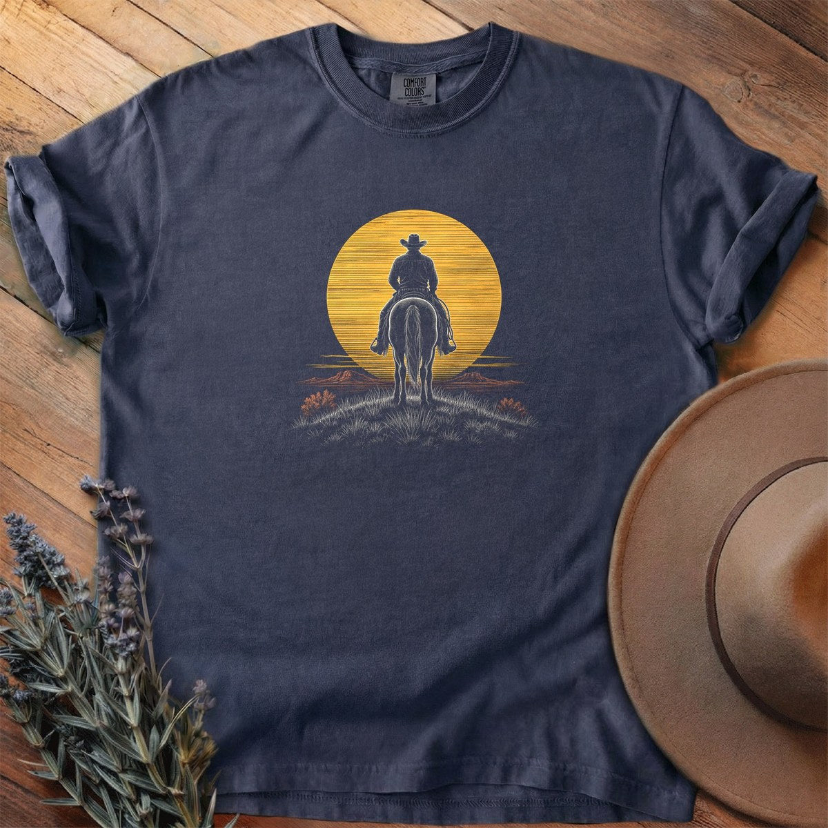 Rider into the sunset 2 T-Shirt - Horse Graphic Tee - Gift for Horse Lovers - Unisex