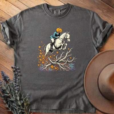 Pumpkin Rider Over Timber T-Shirt - Horse Graphic Tee - Gift for Horse Lovers - Unisex
