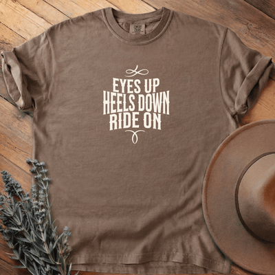 Eyes Up - Heels Down T-Shirt - Horse Graphic Tee - Gift for Horse Lovers - Unisex