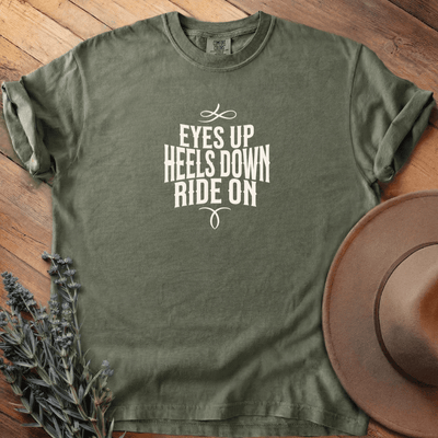 Eyes Up - Heels Down T-Shirt - Horse Graphic Tee - Gift for Horse Lovers - Unisex