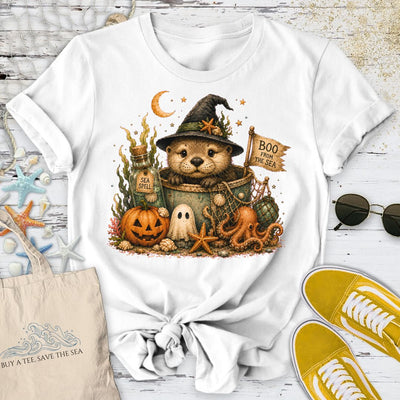 Boo From The Sea, Halloween Otter T-Shirt - Ocean Graphic Tee - Gift for Ocean Lovers - Unisex