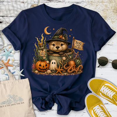 Boo From The Sea, Halloween Otter T-Shirt - Ocean Graphic Tee - Gift for Ocean Lovers - Unisex