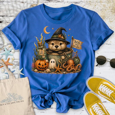 Boo From The Sea, Halloween Otter T-Shirt - Ocean Graphic Tee - Gift for Ocean Lovers - Unisex