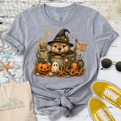 Boo From The Sea, Halloween Otter T-Shirt - Ocean Graphic Tee - Gift for Ocean Lovers - Unisex