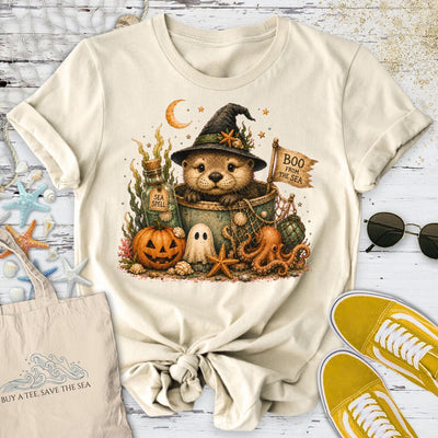 Boo From The Sea, Halloween Otter T-Shirt - Ocean Graphic Tee - Gift for Ocean Lovers - Unisex