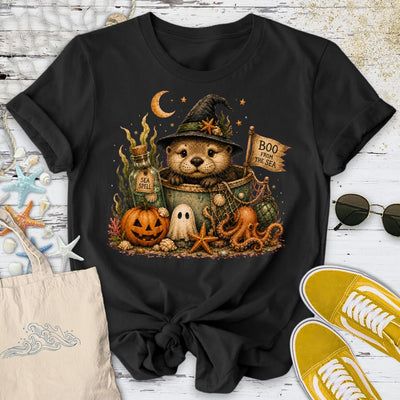 Boo From The Sea, Halloween Otter T-Shirt - Ocean Graphic Tee - Gift for Ocean Lovers - Unisex