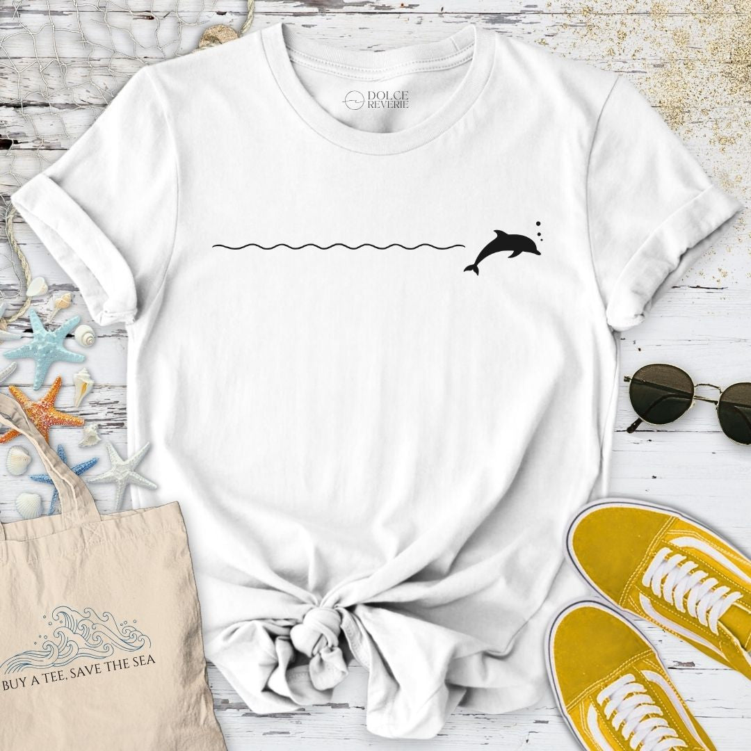 Dolphin Trail T-Shirt - Ocean Graphic Tee - Gift for Ocean Lovers - Unisex