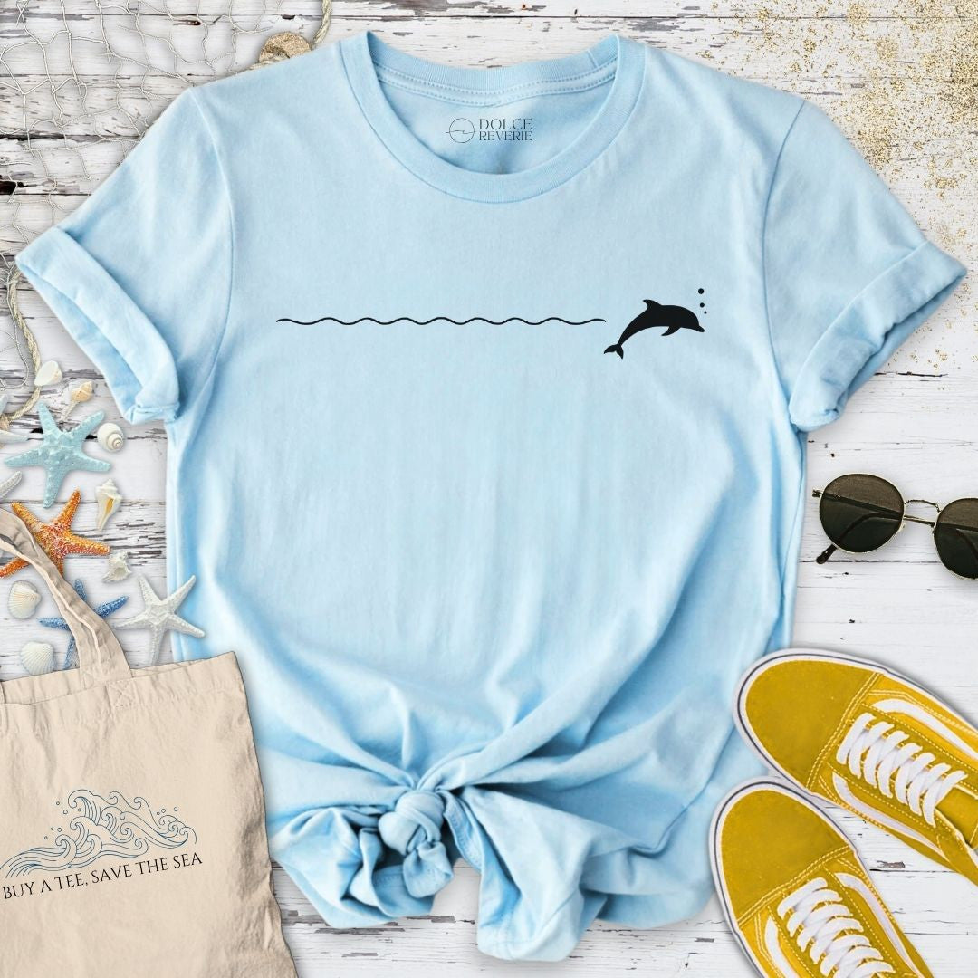 Dolphin Trail T-Shirt - Ocean Graphic Tee - Gift for Ocean Lovers - Unisex
