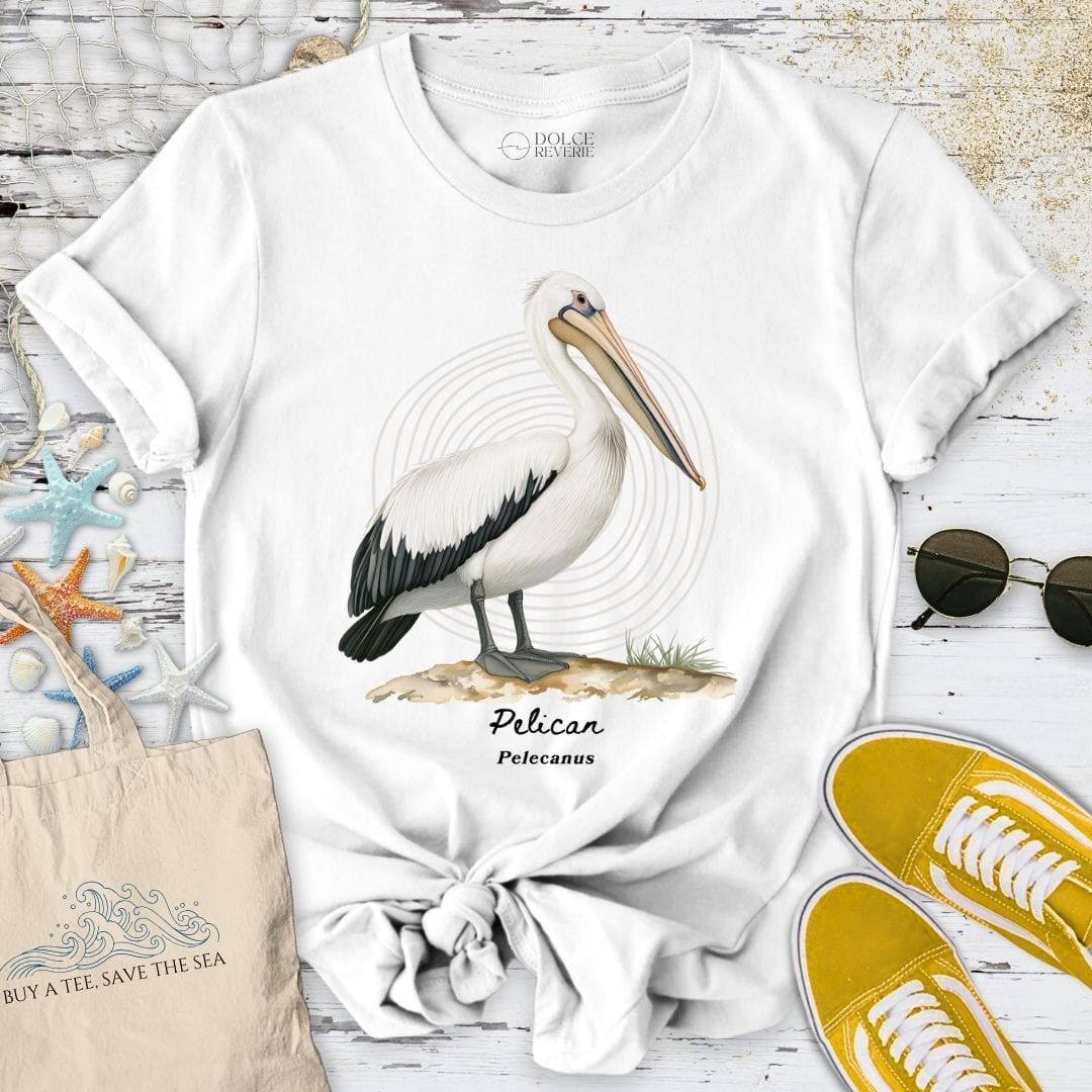 Pelican Artist Series T-Shirt - Ocean Graphic Tee - Gift for Ocean Lovers - Unisex