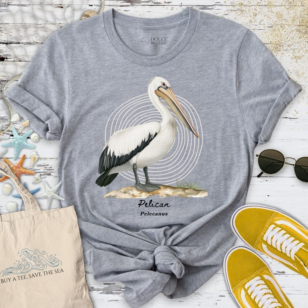 Pelican Artist Series T-Shirt - Ocean Graphic Tee - Gift for Ocean Lovers - Unisex