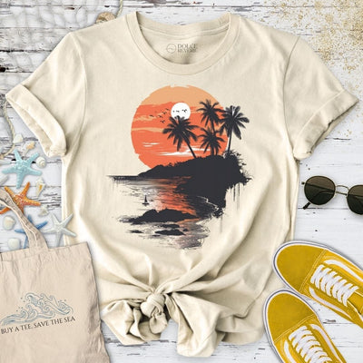 Tropical Sunset T-Shirt - Ocean Graphic Tee - Gift for Ocean Lovers - Unisex