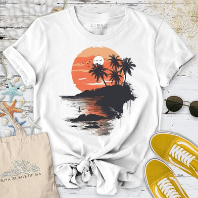 Tropical Sunset T-Shirt - Ocean Graphic Tee - Gift for Ocean Lovers - Unisex