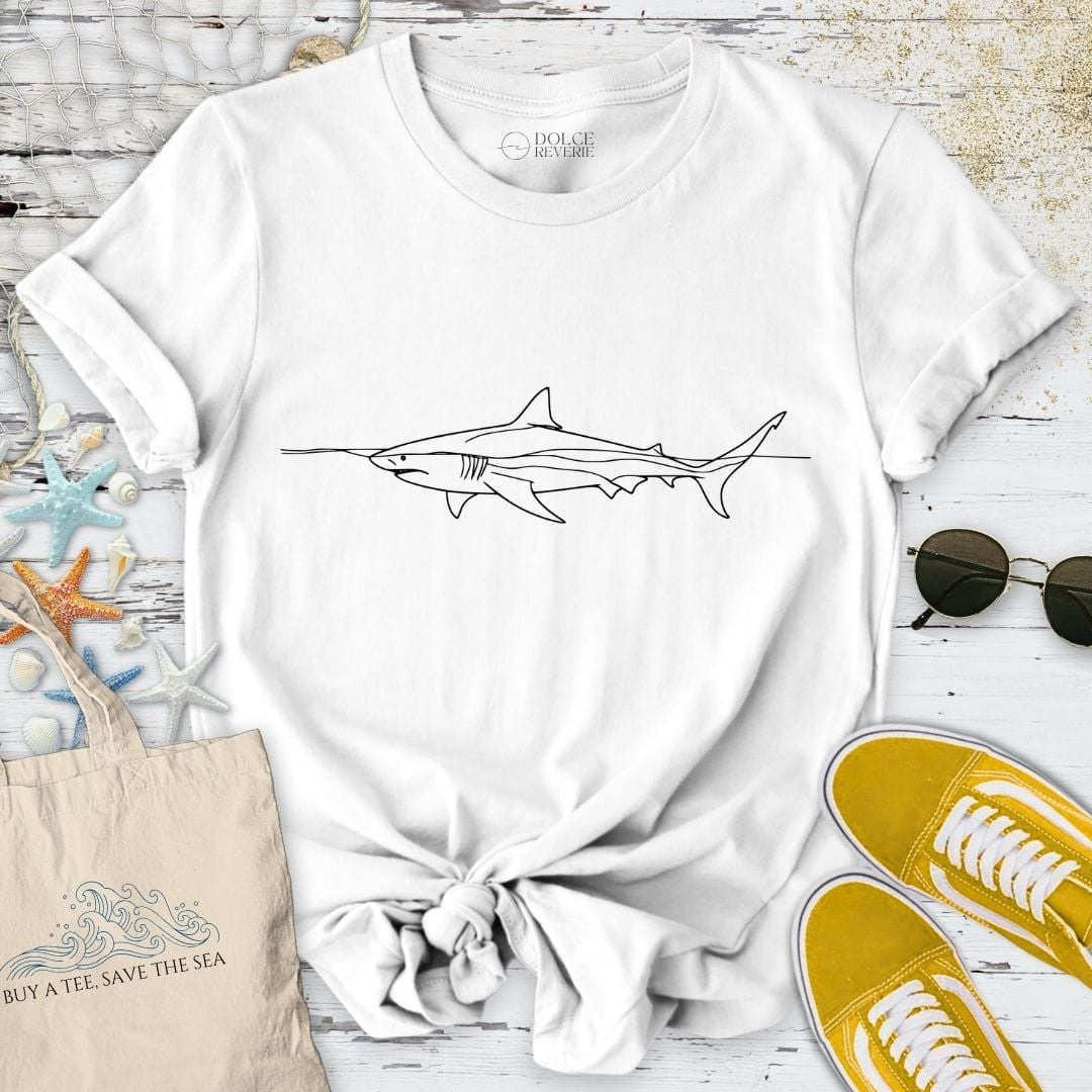 Shark Line T-Shirt - Ocean Graphic Tee - Gift for Ocean Lovers - Unisex