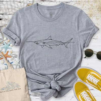 Shark Line T-Shirt - Ocean Graphic Tee - Gift for Ocean Lovers - Unisex