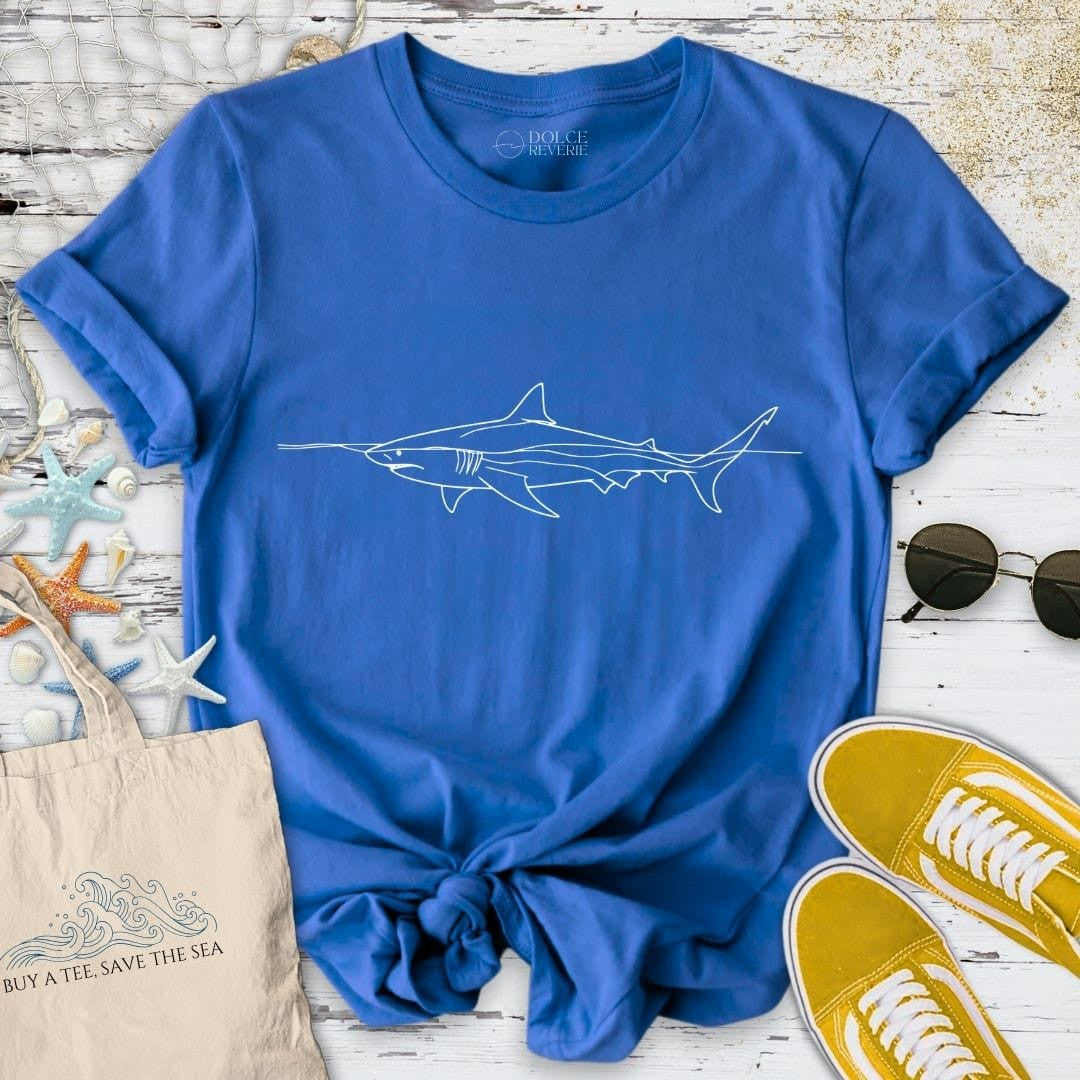 Shark Line T-Shirt - Ocean Graphic Tee - Gift for Ocean Lovers - Unisex