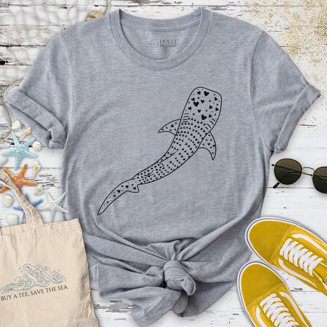 Whale Shark Love T-Shirt - Ocean Graphic Tee - Gift for Ocean Lovers - Unisex