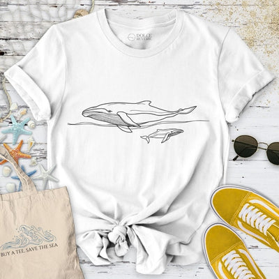 Humpback Whale Line T-Shirt - Ocean Graphic Tee - Gift for Ocean Lovers - Unisex