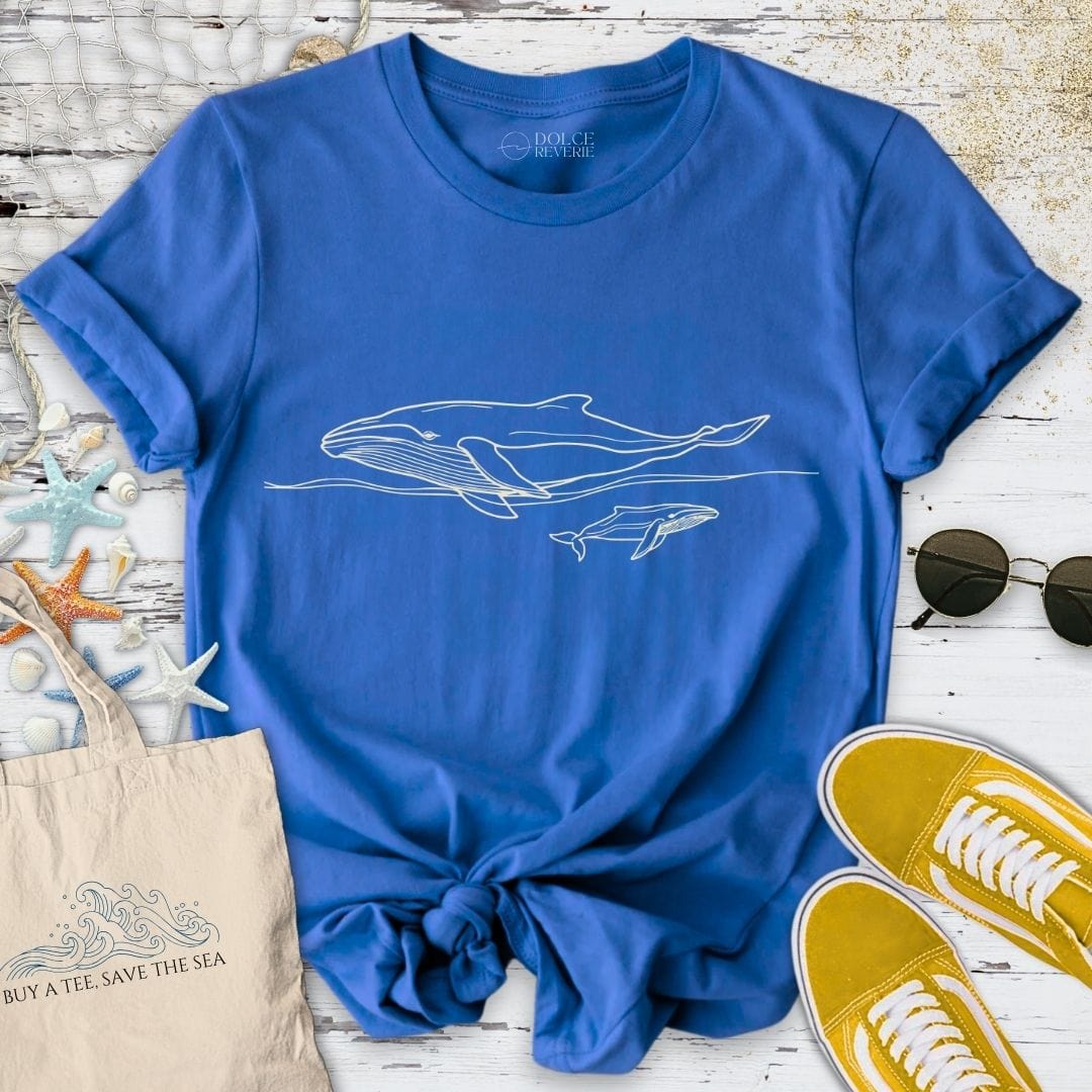 Humpback Whale Line T-Shirt - Ocean Graphic Tee - Gift for Ocean Lovers - Unisex