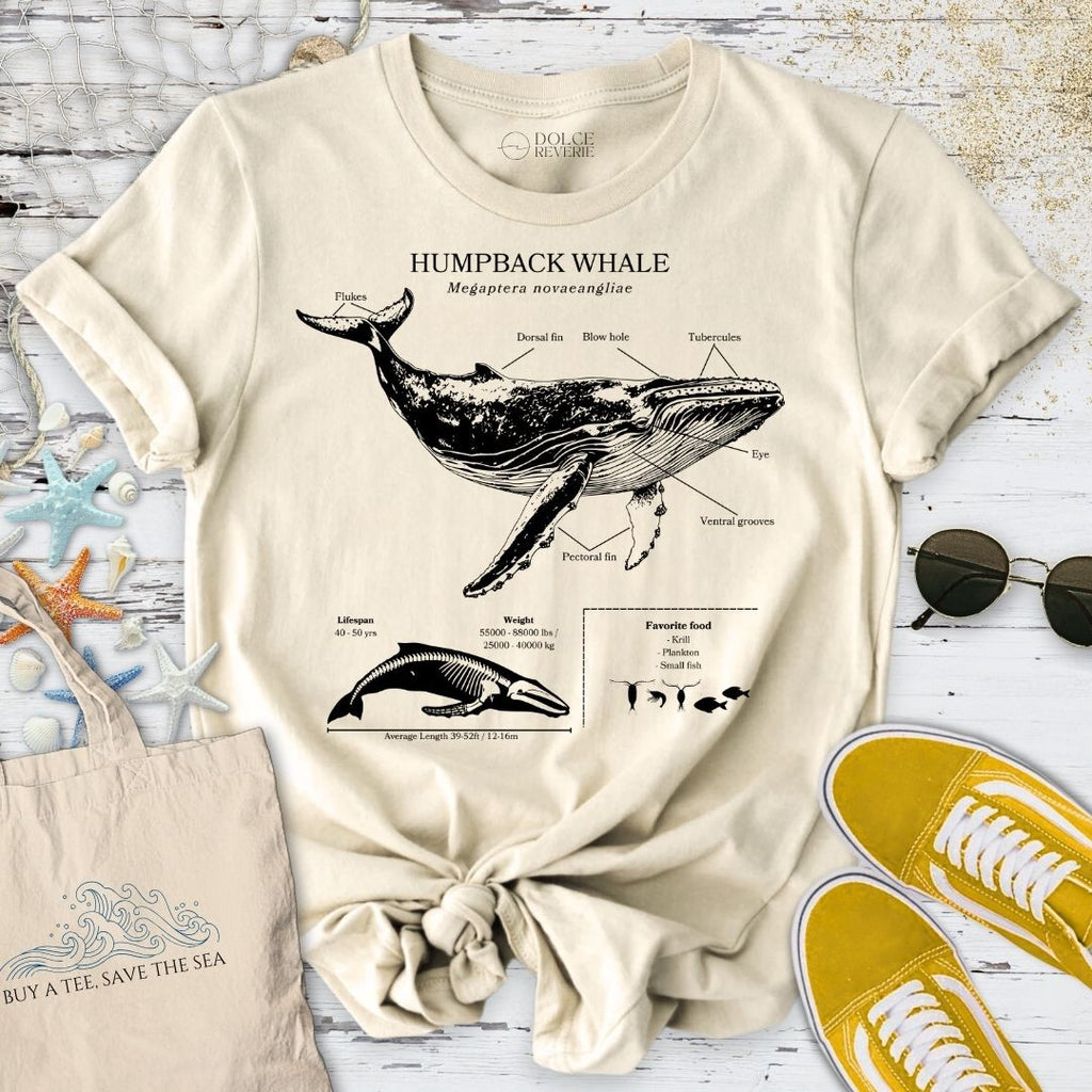 Humpback Whale Anatomy T-Shirt - Ocean Graphic Tee - Gift for Ocean Lovers - Unisex