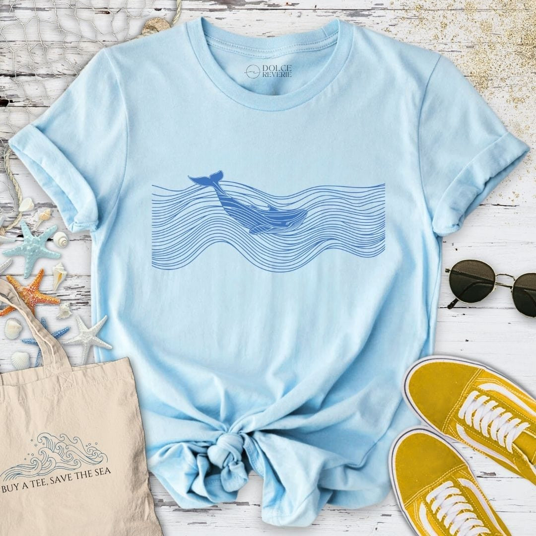 Swimming Whale T-Shirt - Ocean Graphic Tee - Gift for Ocean Lovers - Unisex