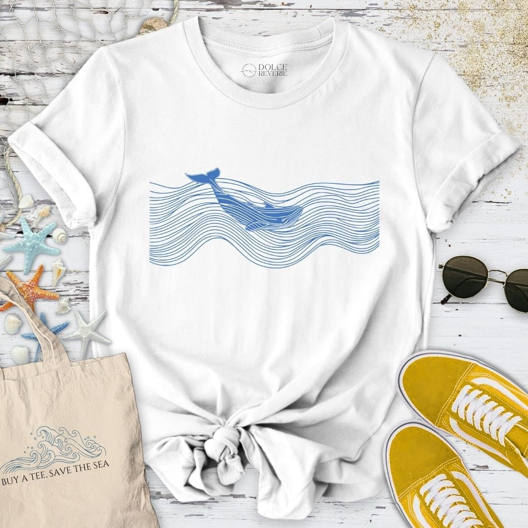 Swimming Whale T-Shirt - Ocean Graphic Tee - Gift for Ocean Lovers - Unisex