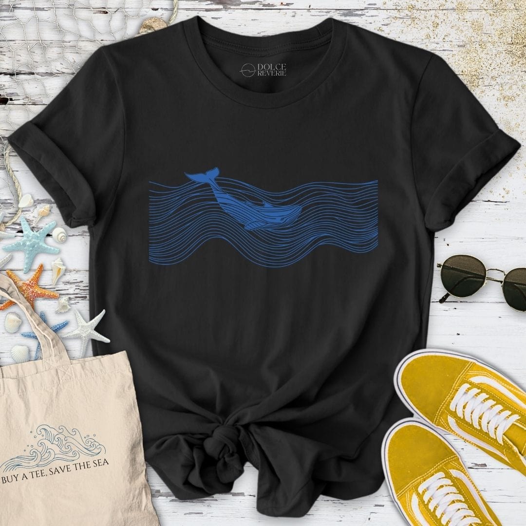 Swimming Whale T-Shirt - Ocean Graphic Tee - Gift for Ocean Lovers - Unisex