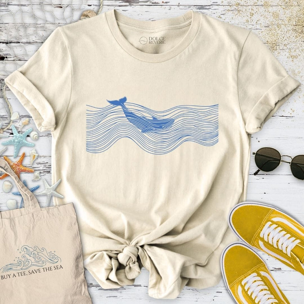 Swimming Whale T-Shirt - Ocean Graphic Tee - Gift for Ocean Lovers - Unisex