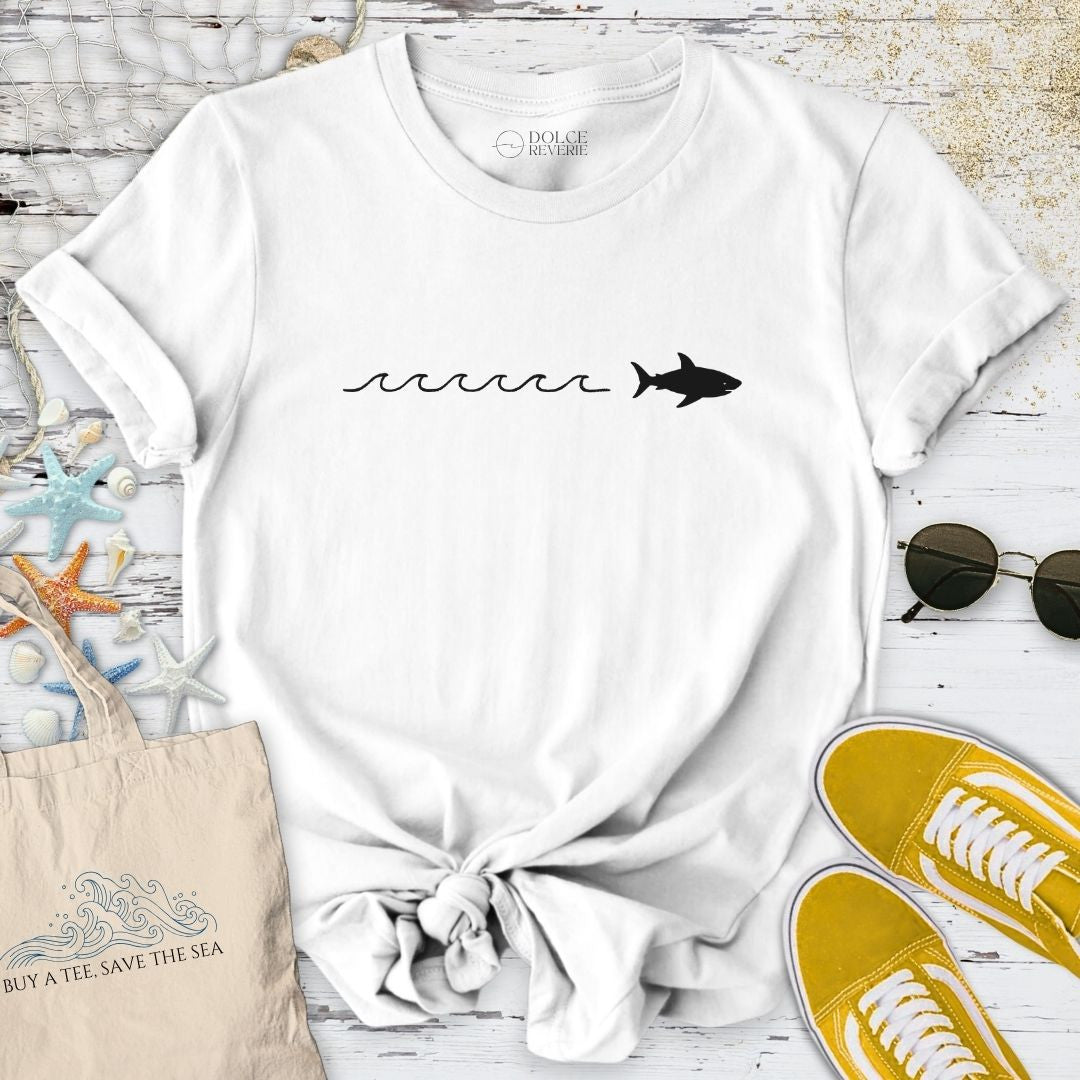Shark Trail T-Shirt - Ocean Graphic Tee - Gift for Ocean Lovers - Unisex