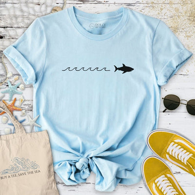 Shark Trail T-Shirt - Ocean Graphic Tee - Gift for Ocean Lovers - Unisex