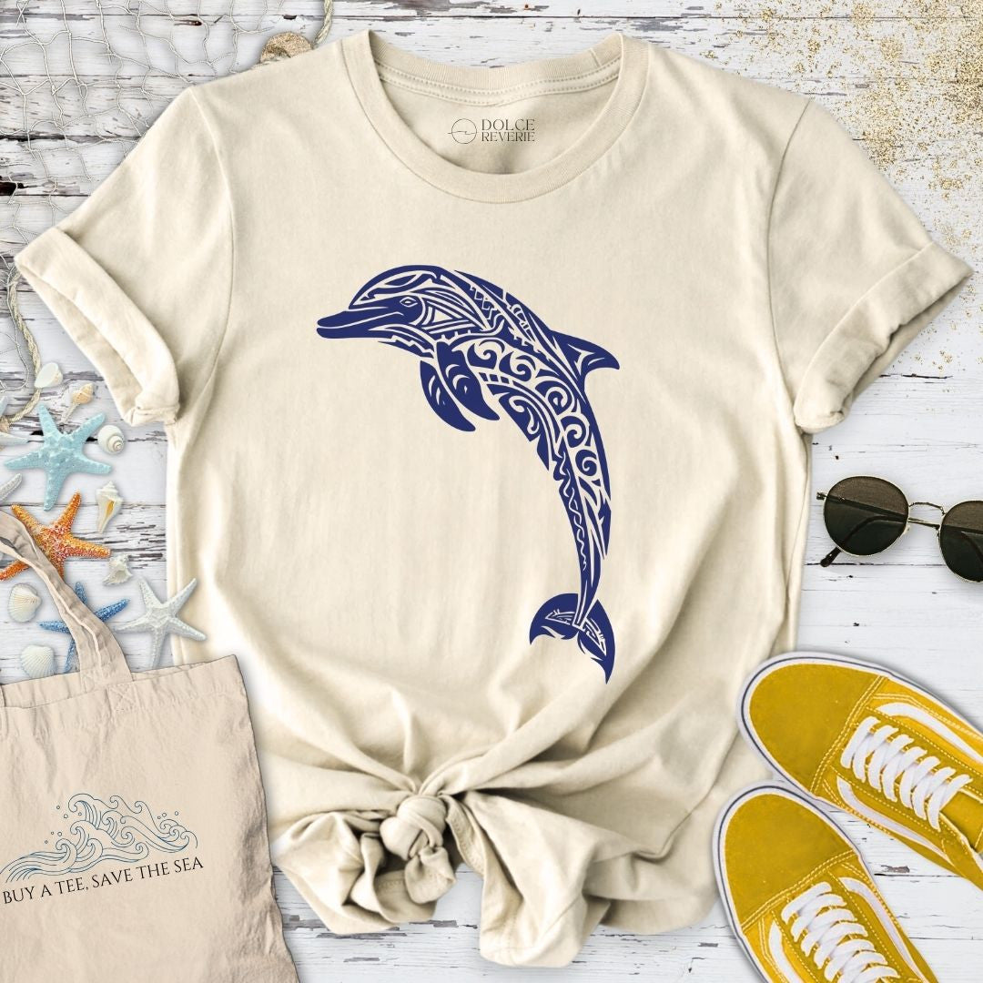 Tribal Dolphin T-Shirt - Ocean Graphic Tee - Gift for Ocean Lovers - Unisex
