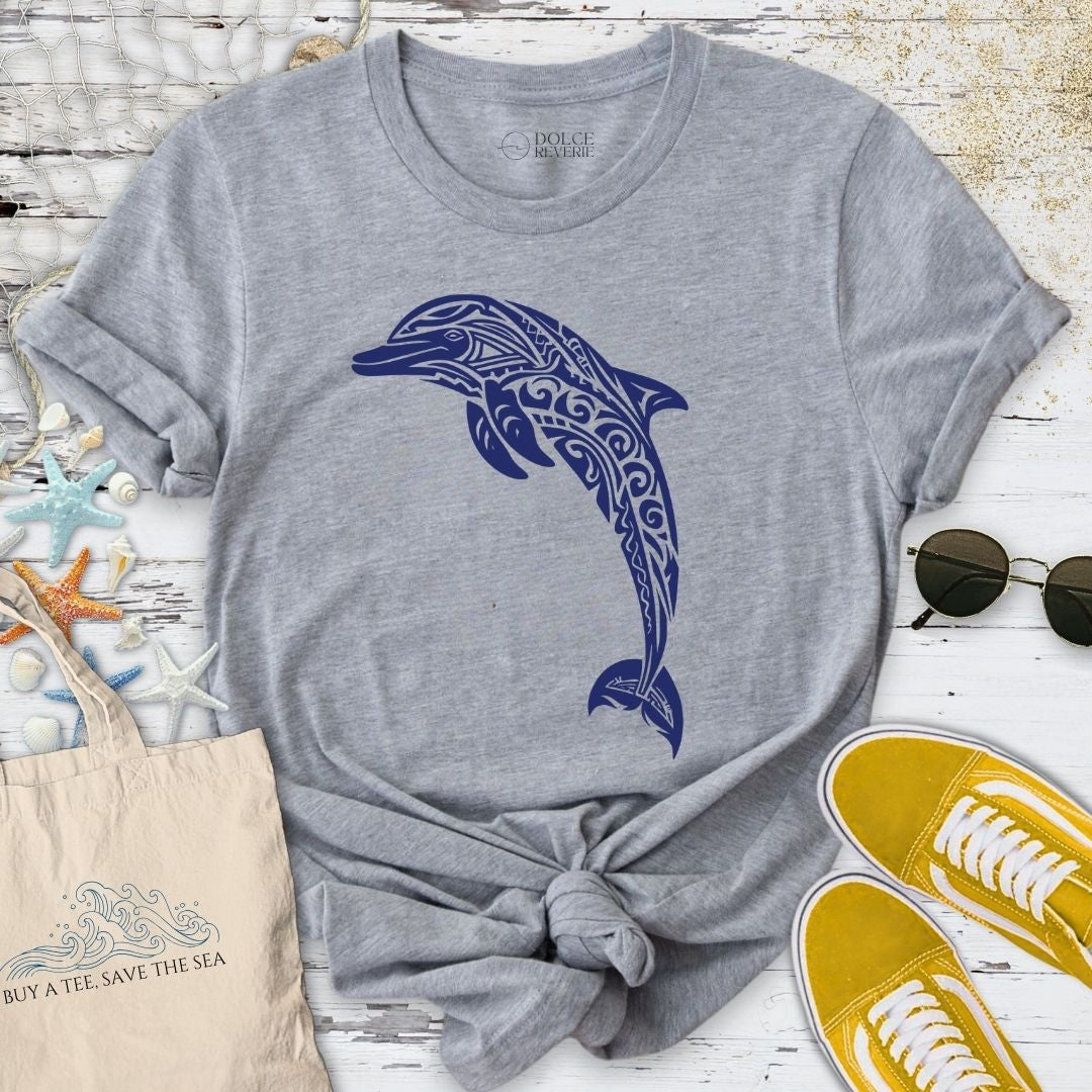 Tribal Dolphin T-Shirt - Ocean Graphic Tee - Gift for Ocean Lovers - Unisex