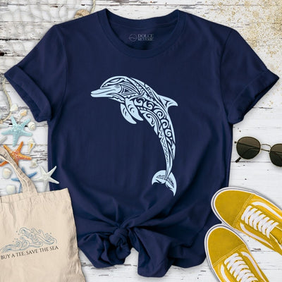 Tribal Dolphin T-Shirt - Ocean Graphic Tee - Gift for Ocean Lovers - Unisex