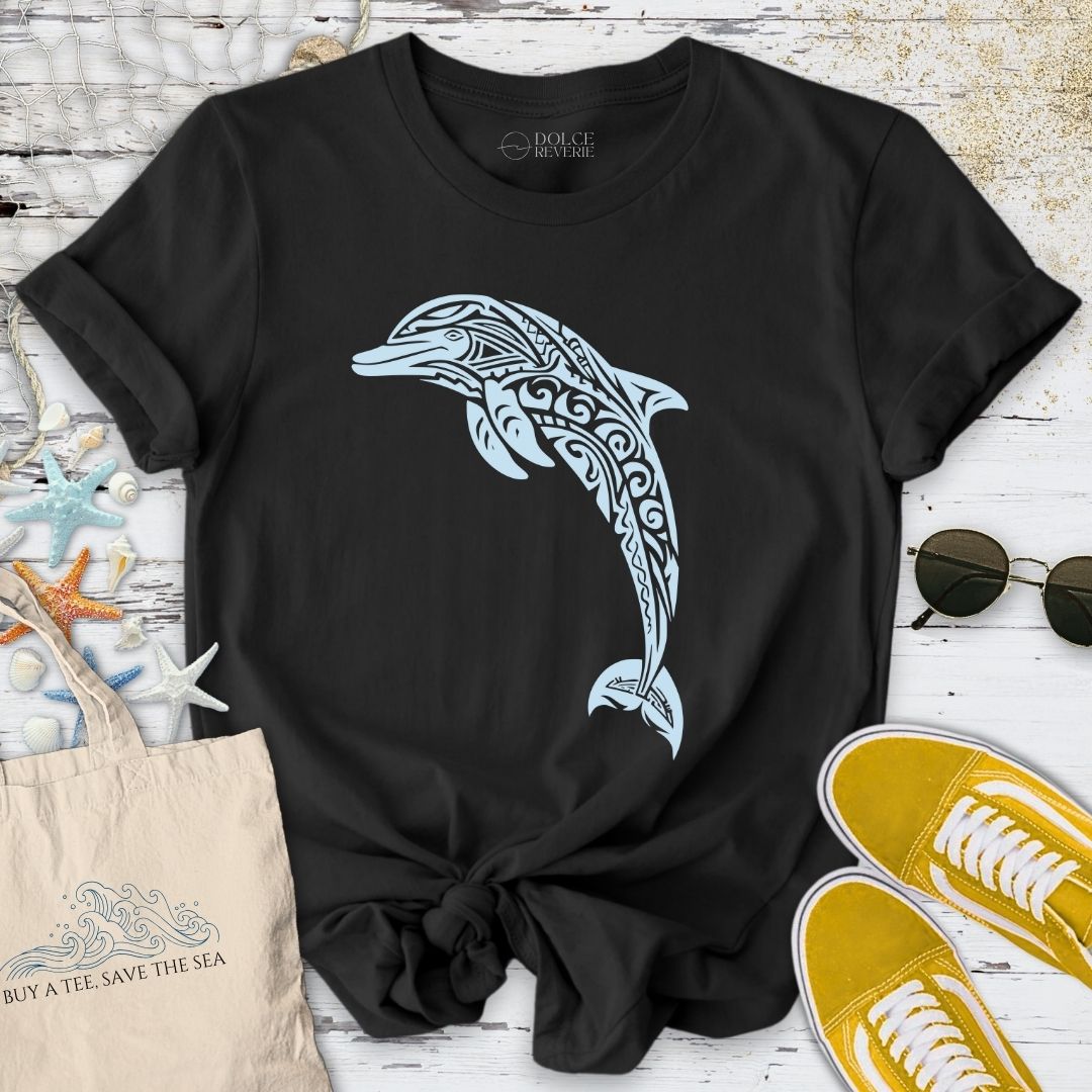 Tribal Dolphin T-Shirt - Ocean Graphic Tee - Gift for Ocean Lovers - Unisex