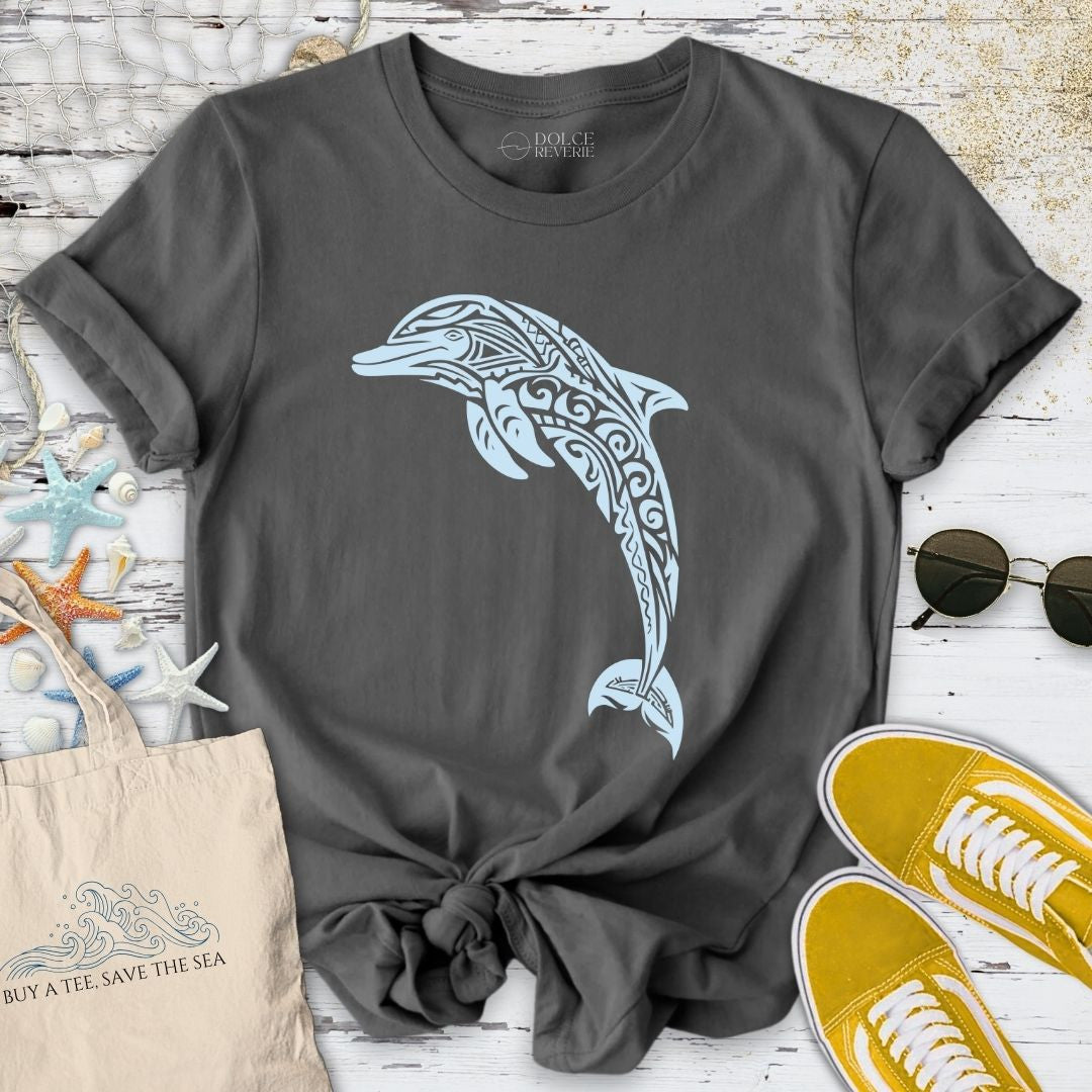 Tribal Dolphin T-Shirt - Ocean Graphic Tee - Gift for Ocean Lovers - Unisex