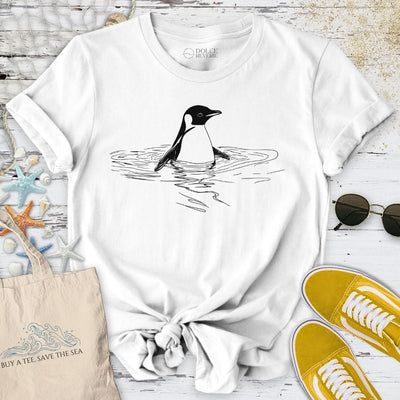 Penguin In The Sea T-Shirt - Ocean Graphic Tee - Gift for Ocean Lovers - Unisex