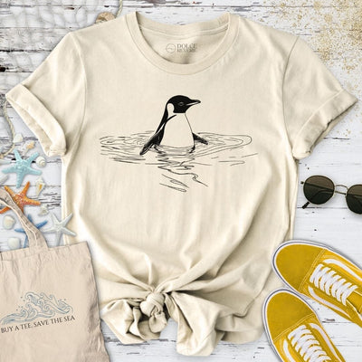 Penguin In The Sea T-Shirt - Ocean Graphic Tee - Gift for Ocean Lovers - Unisex