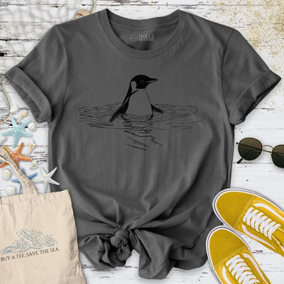 Penguin In The Sea T-Shirt - Ocean Graphic Tee - Gift for Ocean Lovers - Unisex