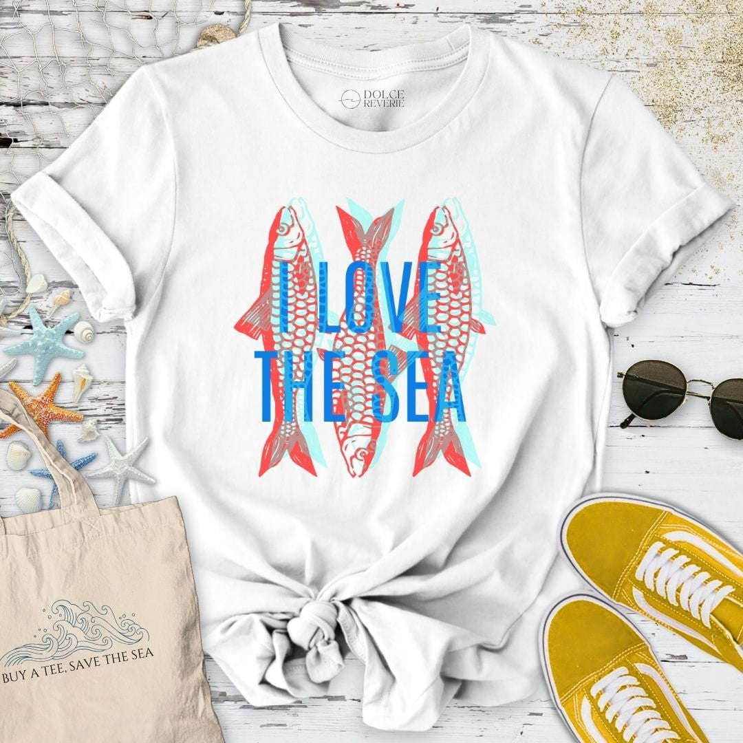 I Love The Sea - Sardines T-Shirt - Ocean Graphic Tee - Gift for Ocean Lovers - Unisex