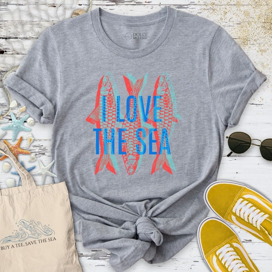 I Love The Sea - Sardines T-Shirt - Ocean Graphic Tee - Gift for Ocean Lovers - Unisex