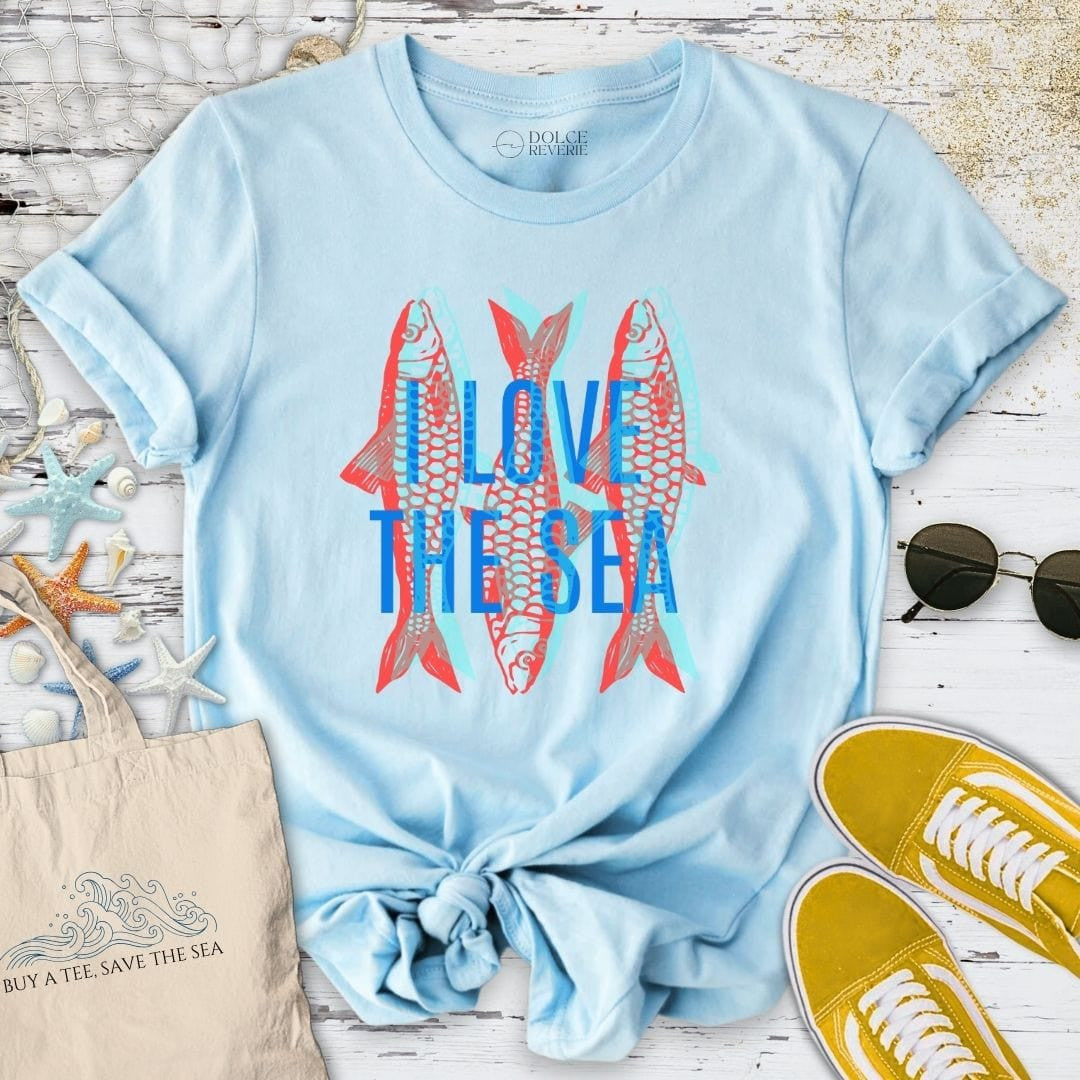 I Love The Sea - Sardines T-Shirt - Ocean Graphic Tee - Gift for Ocean Lovers - Unisex