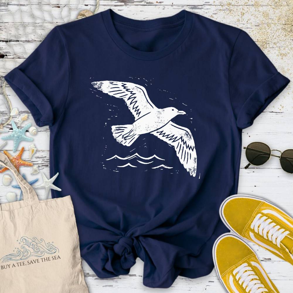 Seagull T-Shirt - Ocean Graphic Tee - Gift for Ocean Lovers - Unisex