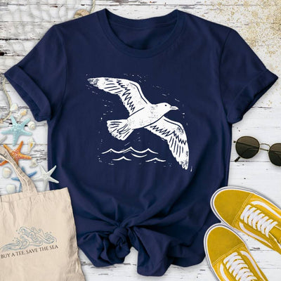 Seagull T-Shirt - Ocean Graphic Tee - Gift for Ocean Lovers - Unisex