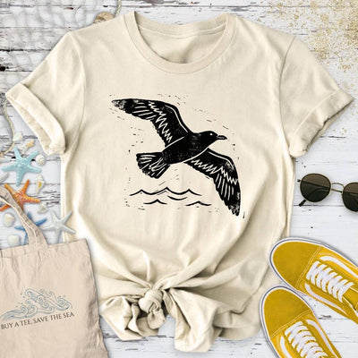 Seagull T-Shirt - Ocean Graphic Tee - Gift for Ocean Lovers - Unisex