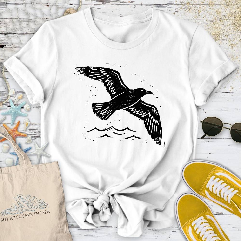 Seagull T-Shirt - Ocean Graphic Tee - Gift for Ocean Lovers - Unisex