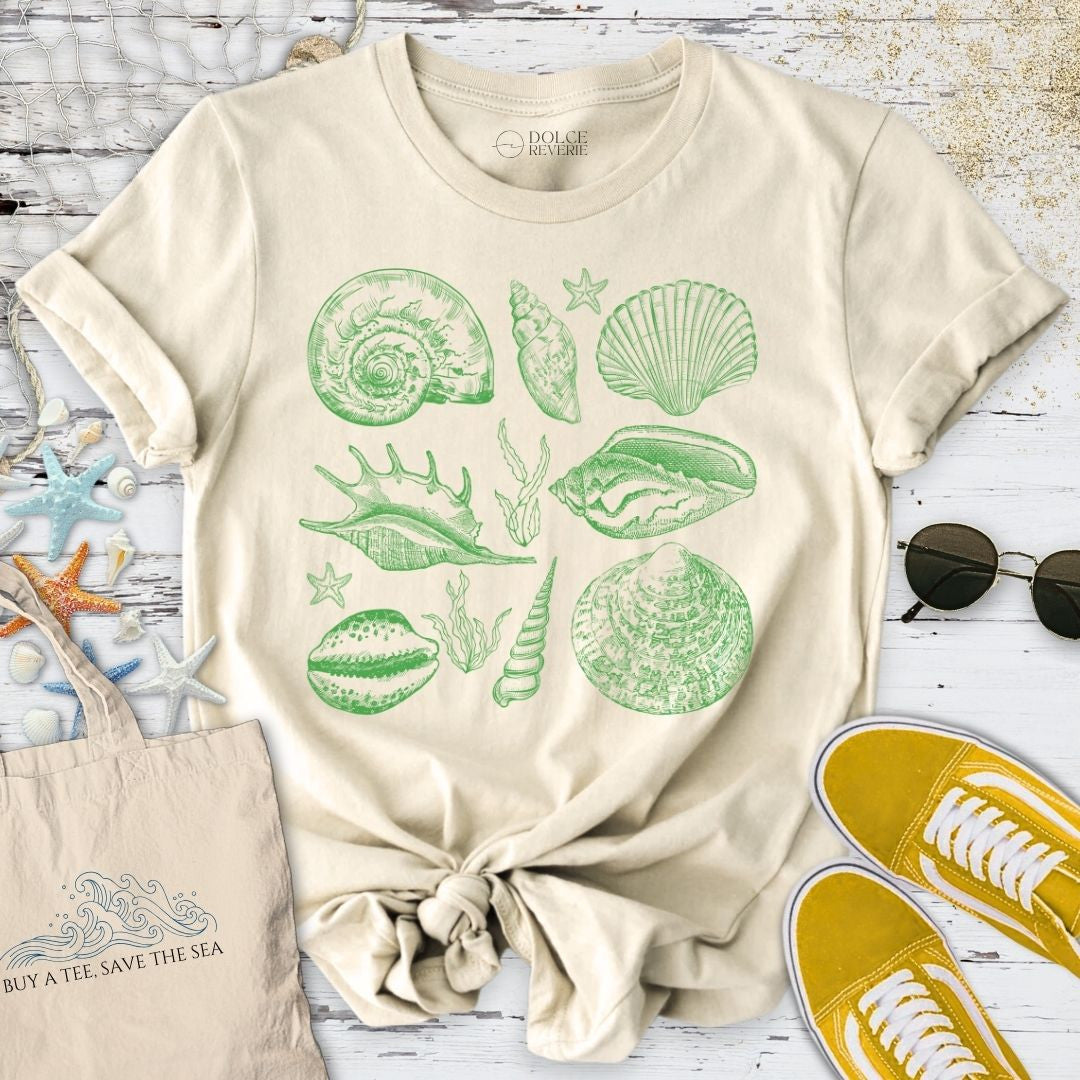 Vintage Seashells T-Shirt - Ocean Graphic Tee - Gift for Ocean Lovers - Unisex