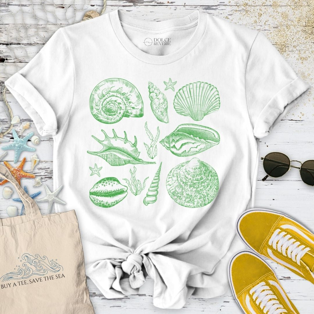 Vintage Seashells T-Shirt - Ocean Graphic Tee - Gift for Ocean Lovers - Unisex