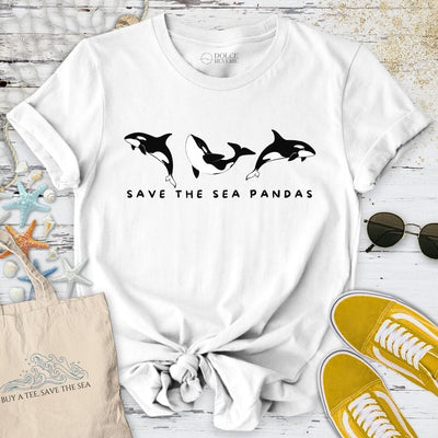 Save The Sea Pandas - Orca T-Shirt - Ocean Graphic Tee - Gift for Ocean Lovers - Unisex
