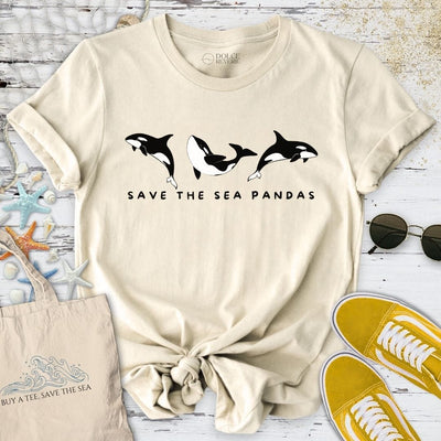Save The Sea Pandas - Orca T-Shirt - Ocean Graphic Tee - Gift for Ocean Lovers - Unisex